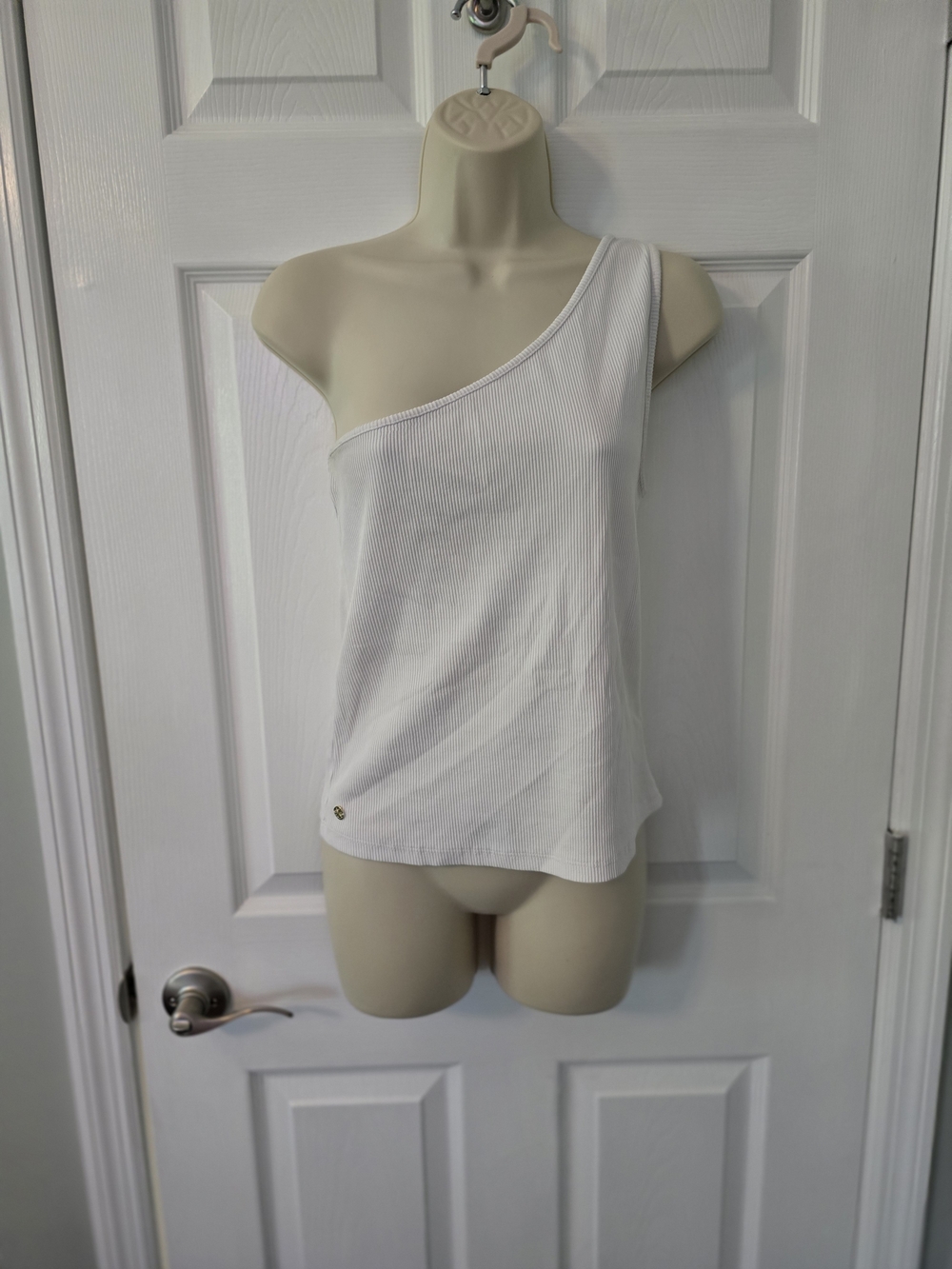 Lilly Pulitzer White One-Shoulder Ribbed Tank